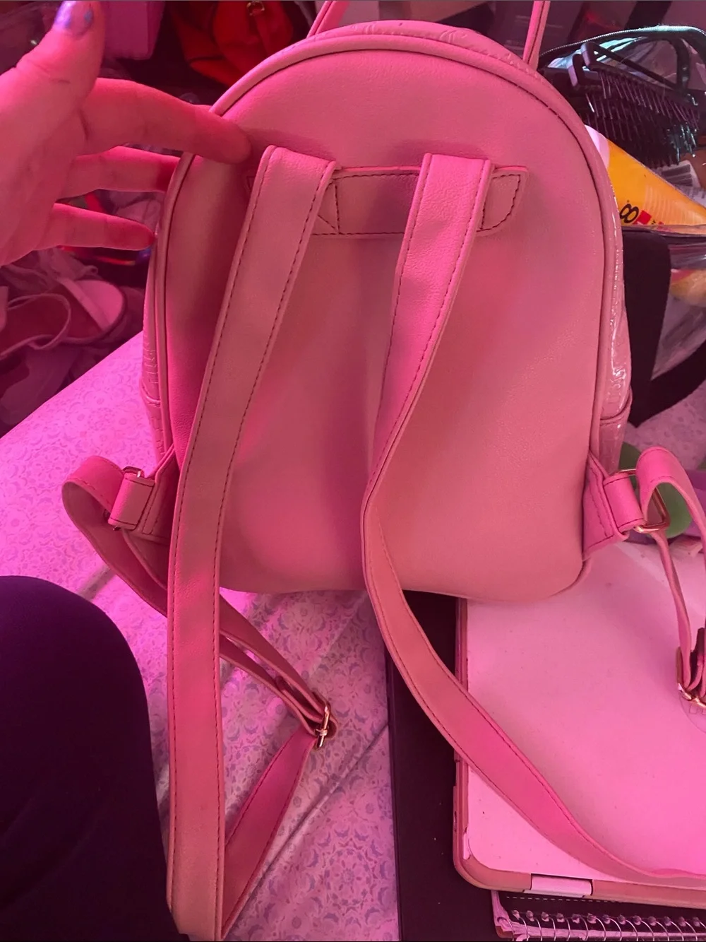 Juicy Couture Pink Script Mini Backpack with Front Bow